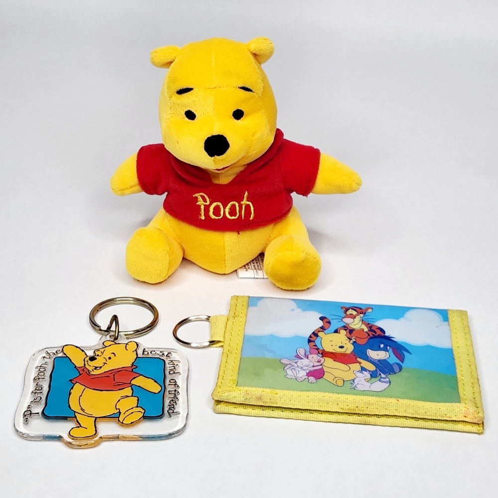 Winnie The Pooh Lot Keychain Wallet Plush Disney